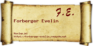 Forberger Evelin névjegykártya